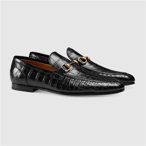 gucci alligator shoes|Men's Gucci Jordaan crocodile loafer .